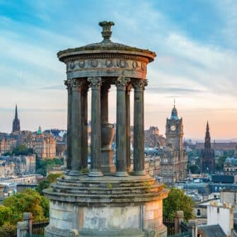 Edinburgh,Scenic,Skyline,At,Sunset,,Panoramic,View,From,Calton,Hill,